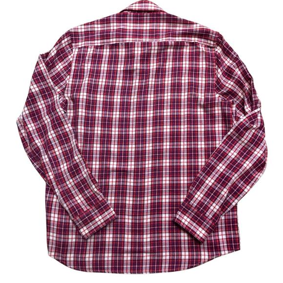 Scotch & Soda Red Purple Plaid Flannel Button Down Shirt Regular Fit Men’s XL - Picture 2 of 8